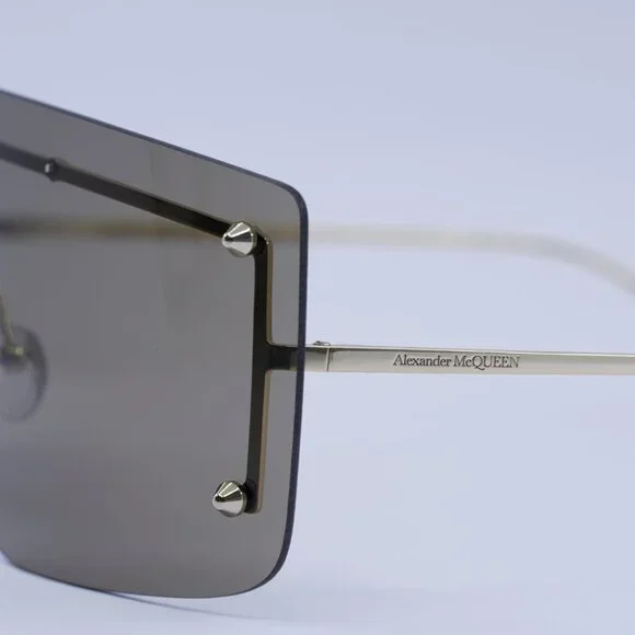 🕶️ New Alexander McQueen AM0412S 002 Sunglasses - Gold Frame, Brown Lenses - Picture 4 of 10